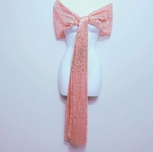 Beautiful 6ft Long Pink Sequin Scarf Wrap